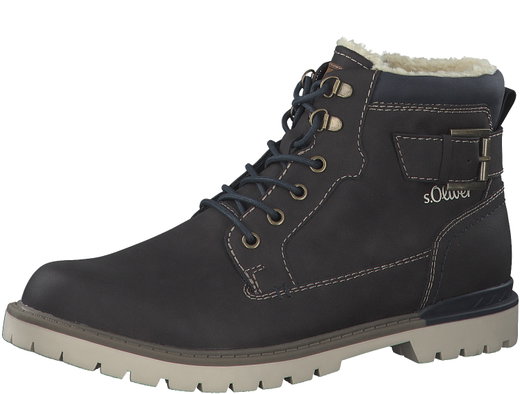 s.Oliver Winter Stiefelette 5-16253-29-302 - gefüttert, seitlicher Reissverschluss - dunkelbraun Herren
